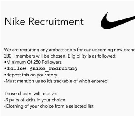 nike junior ambassador instagram fake|Fake Nike Recruitment Campaign Scam .